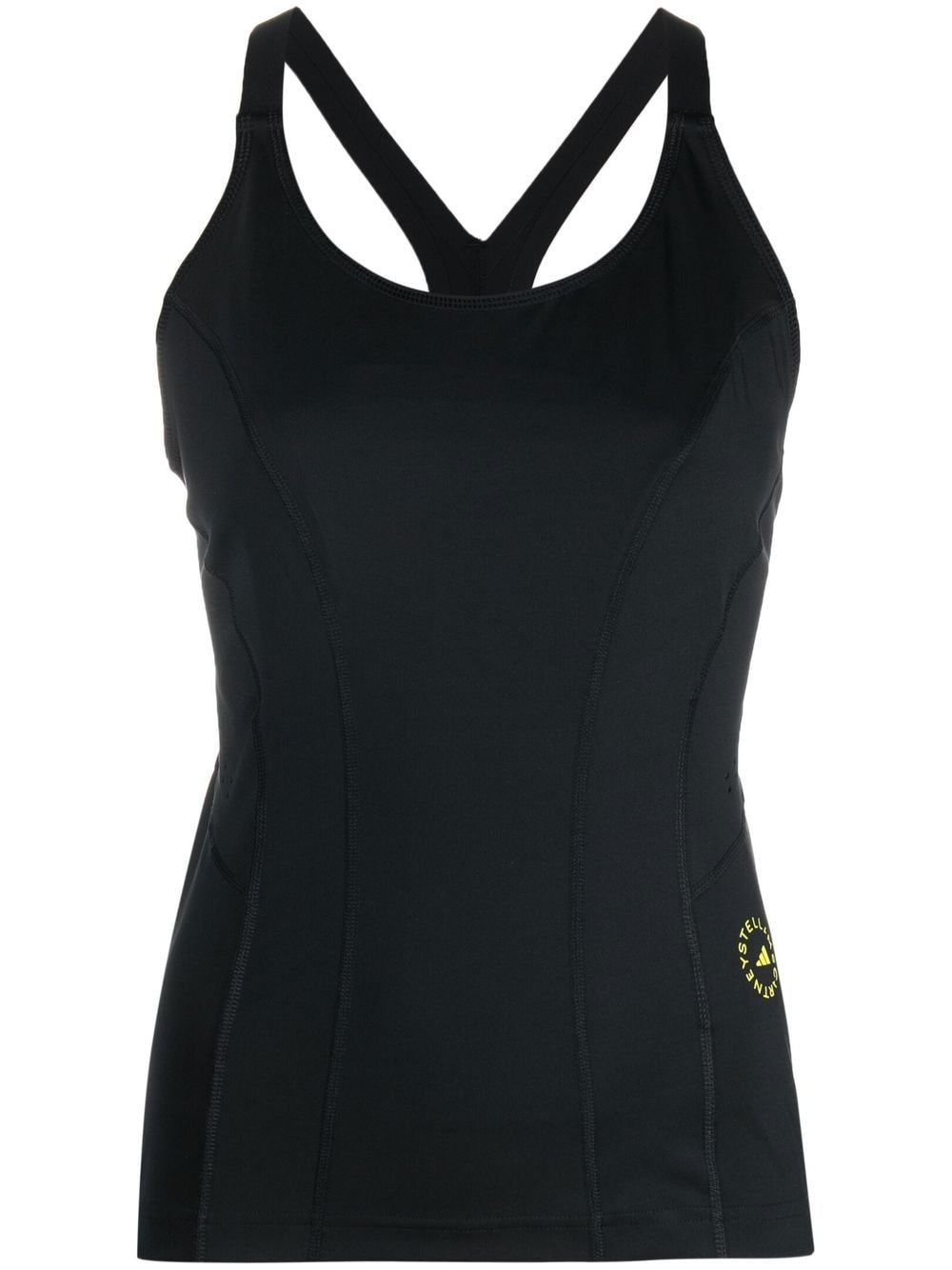 adidas by Stella McCartney cross-strap fitted tank top - Black