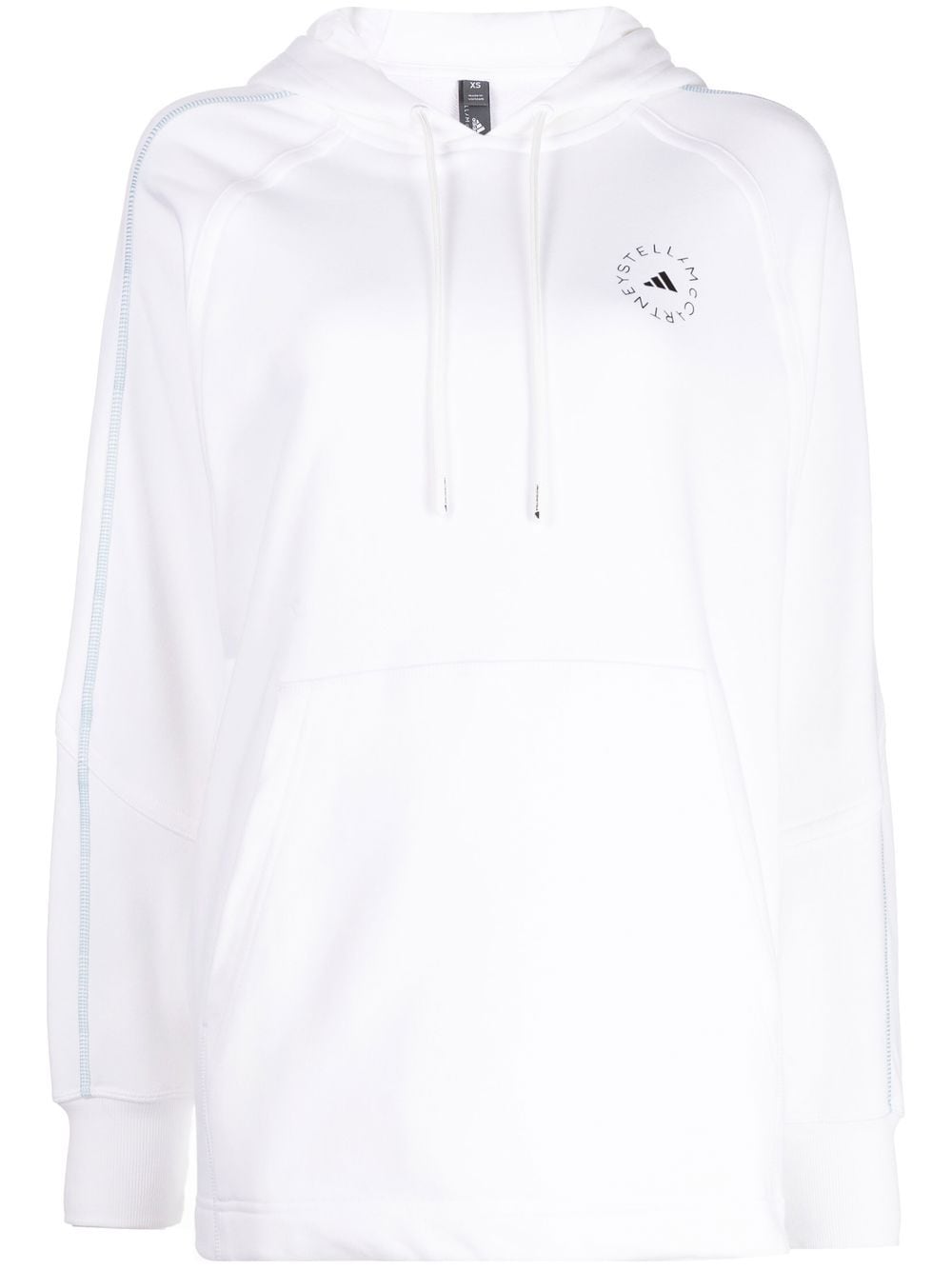 adidas by Stella McCartney logo-print organic-cotton hoodie - White