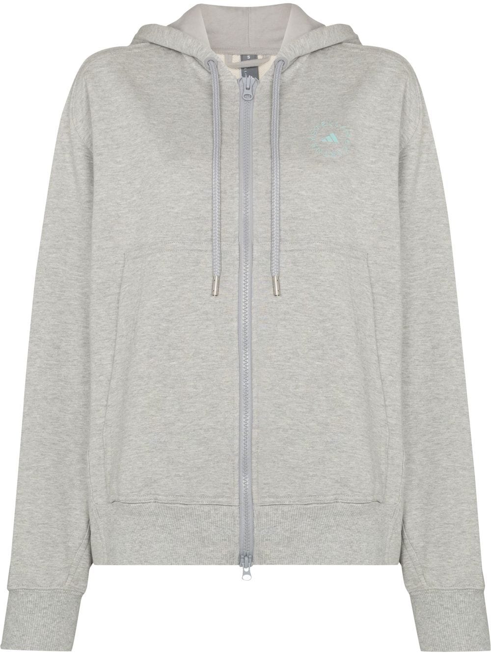 adidas by Stella McCartney logo-print zip-up hoodie - Grey