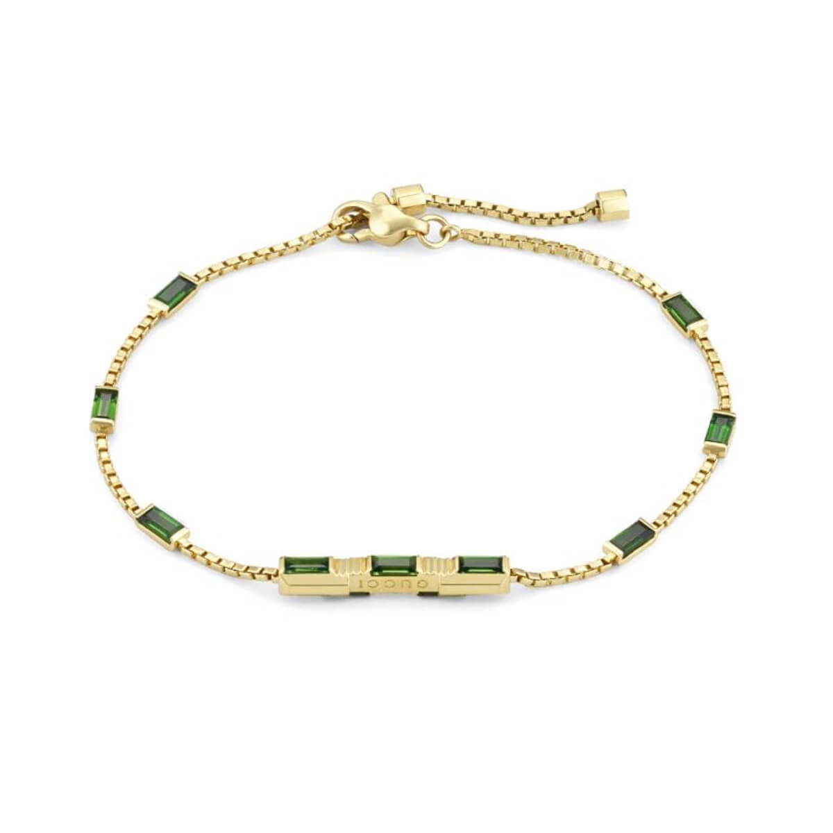 18ct Yellow Gold Green Tourmaline Link to Love Bracelet