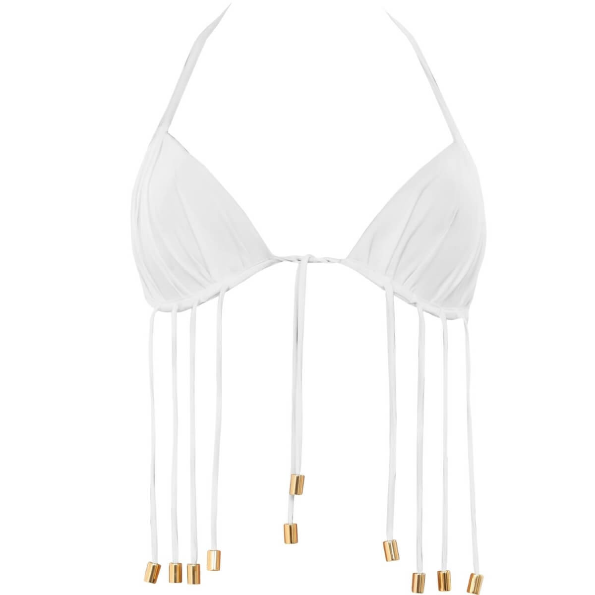 ANTONINIAS - Elixir Bikini Bra With Golden Details In White