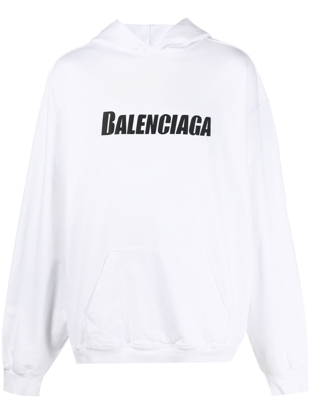 Balenciaga Destroyed logo-print hoodie - White