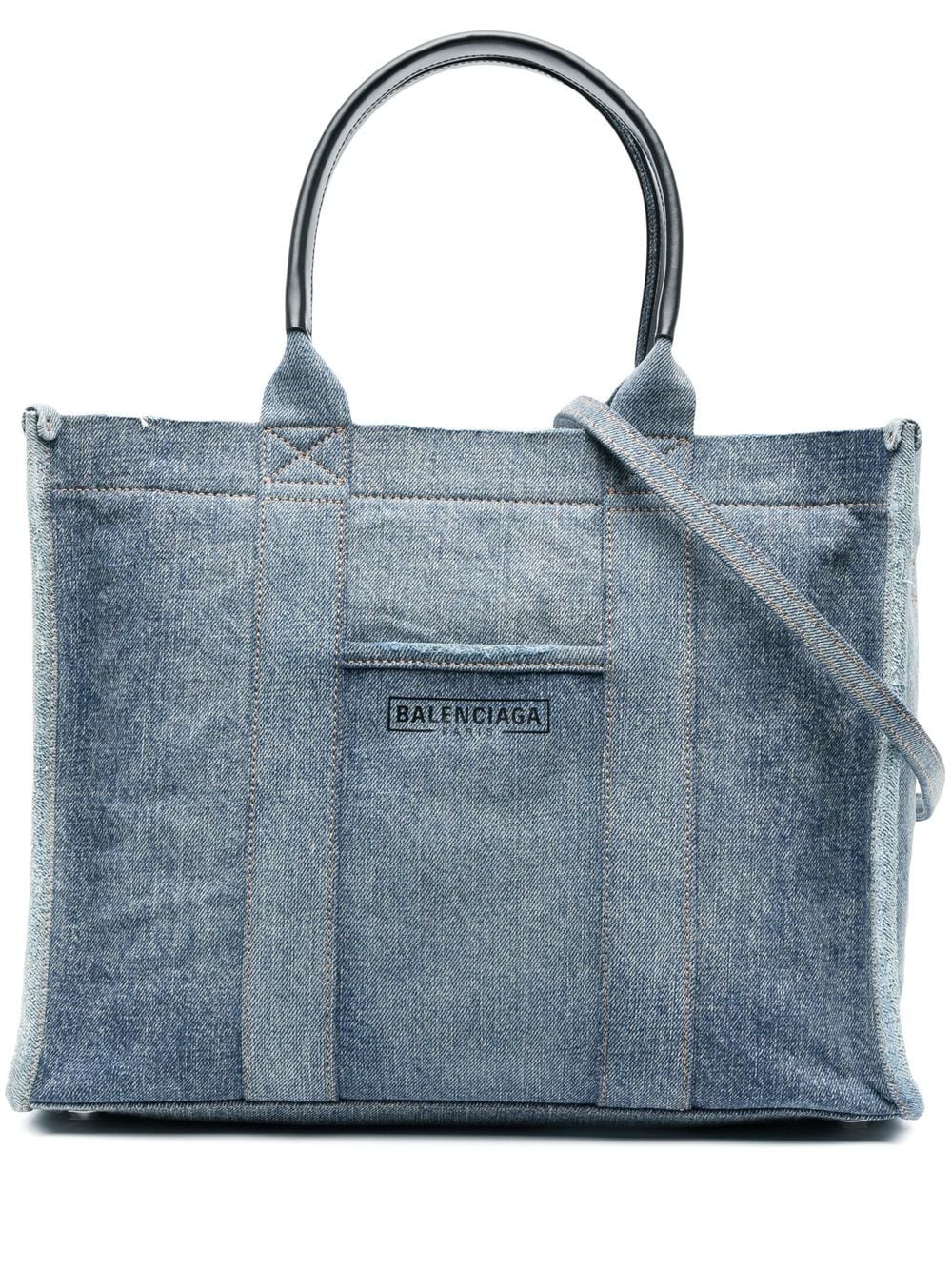 Balenciaga Hardware denim belt bag - Blue