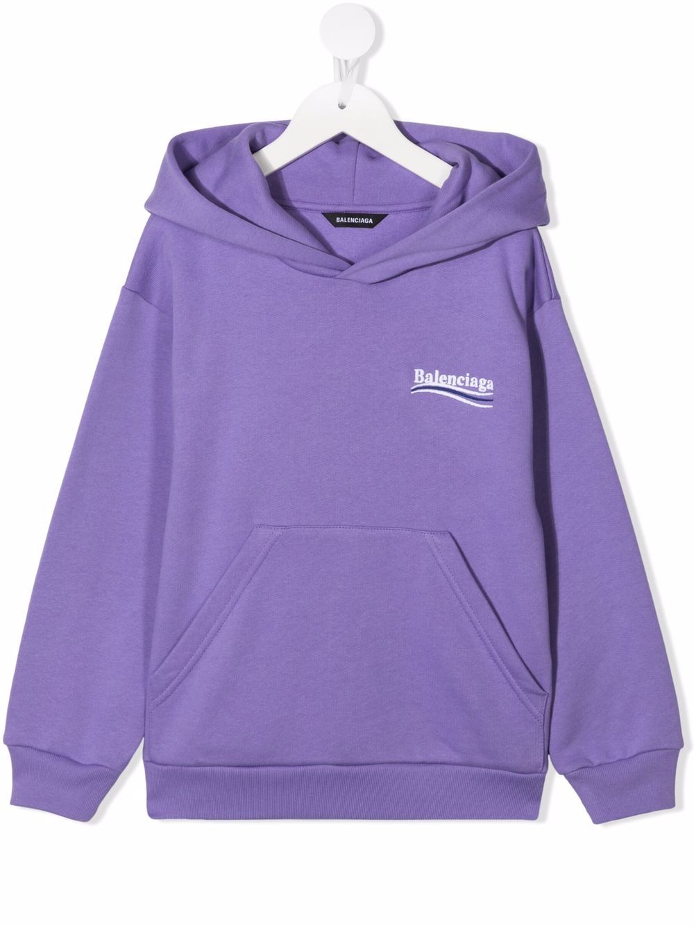 Balenciaga Kids logo-print slouch hoodie - Purple