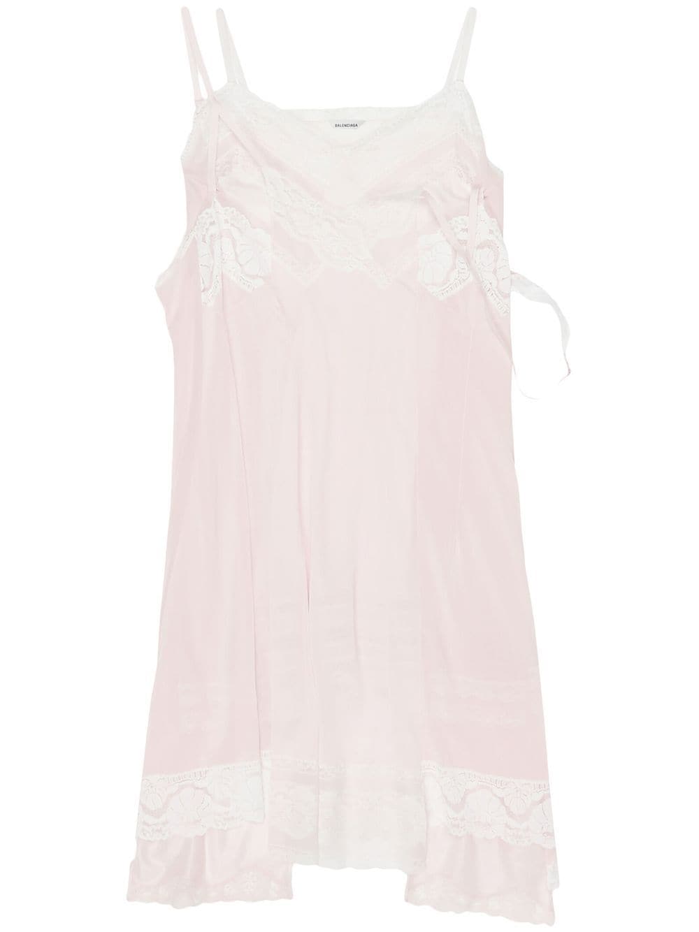 Balenciaga patched slip midi dress - Pink