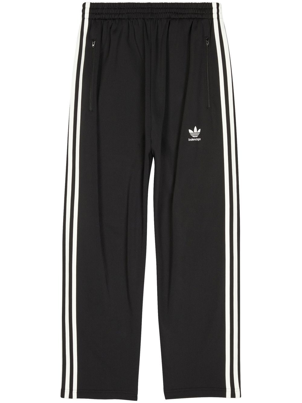 Balenciaga x adidas side-stripe cropped track pants - Black