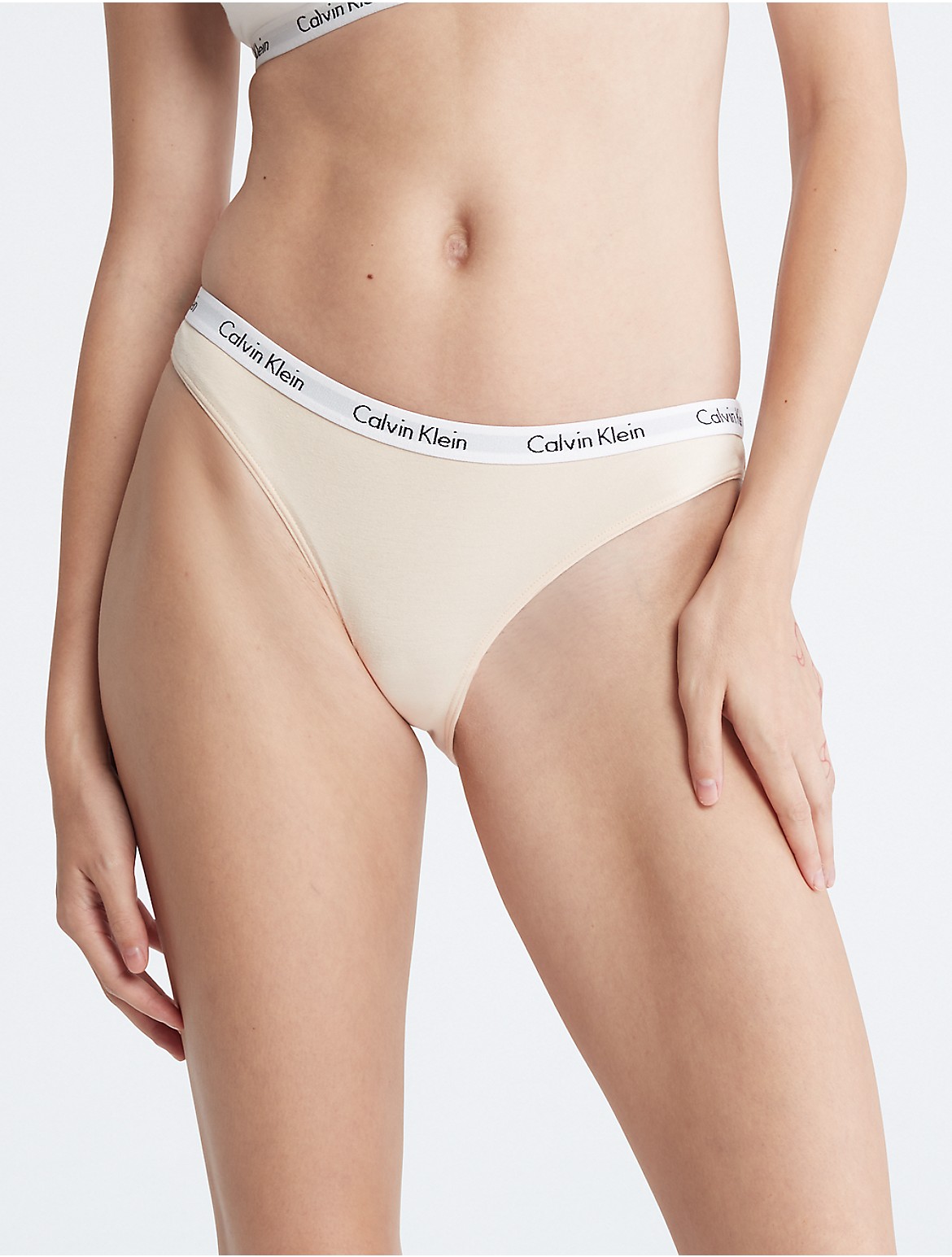 Calvin Klein Women's Carousel Logo Cotton Bikini Bottom - White - S