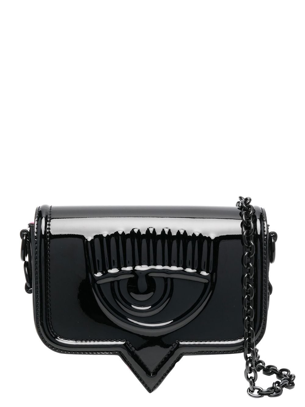 Chiara Ferragni Eyelike patent shoulder bag - Black