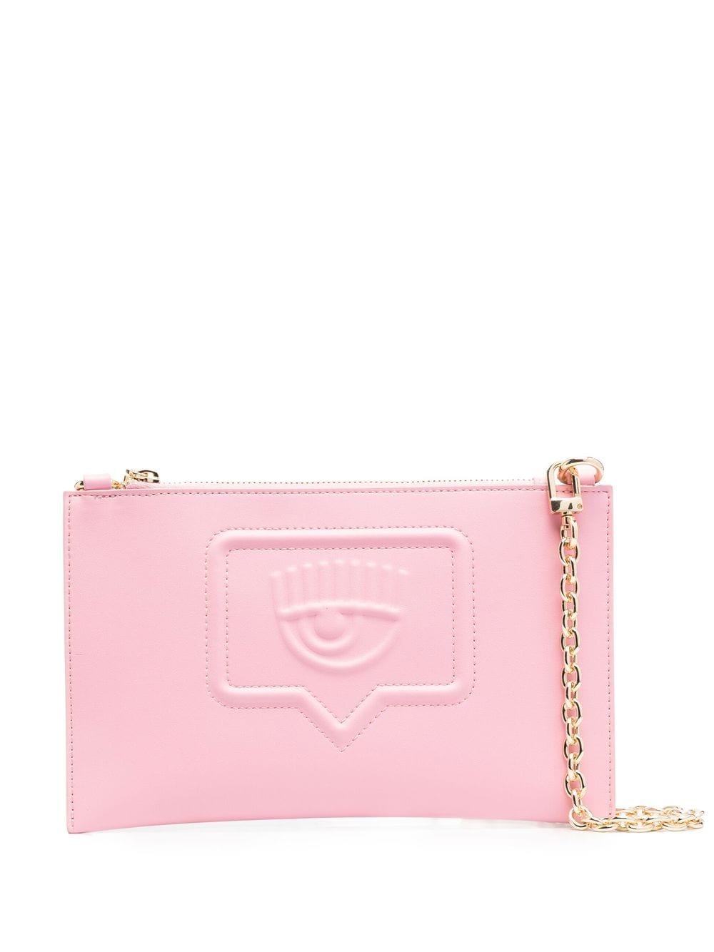 Chiara Ferragni debossed-logo detail clutch bag - Pink
