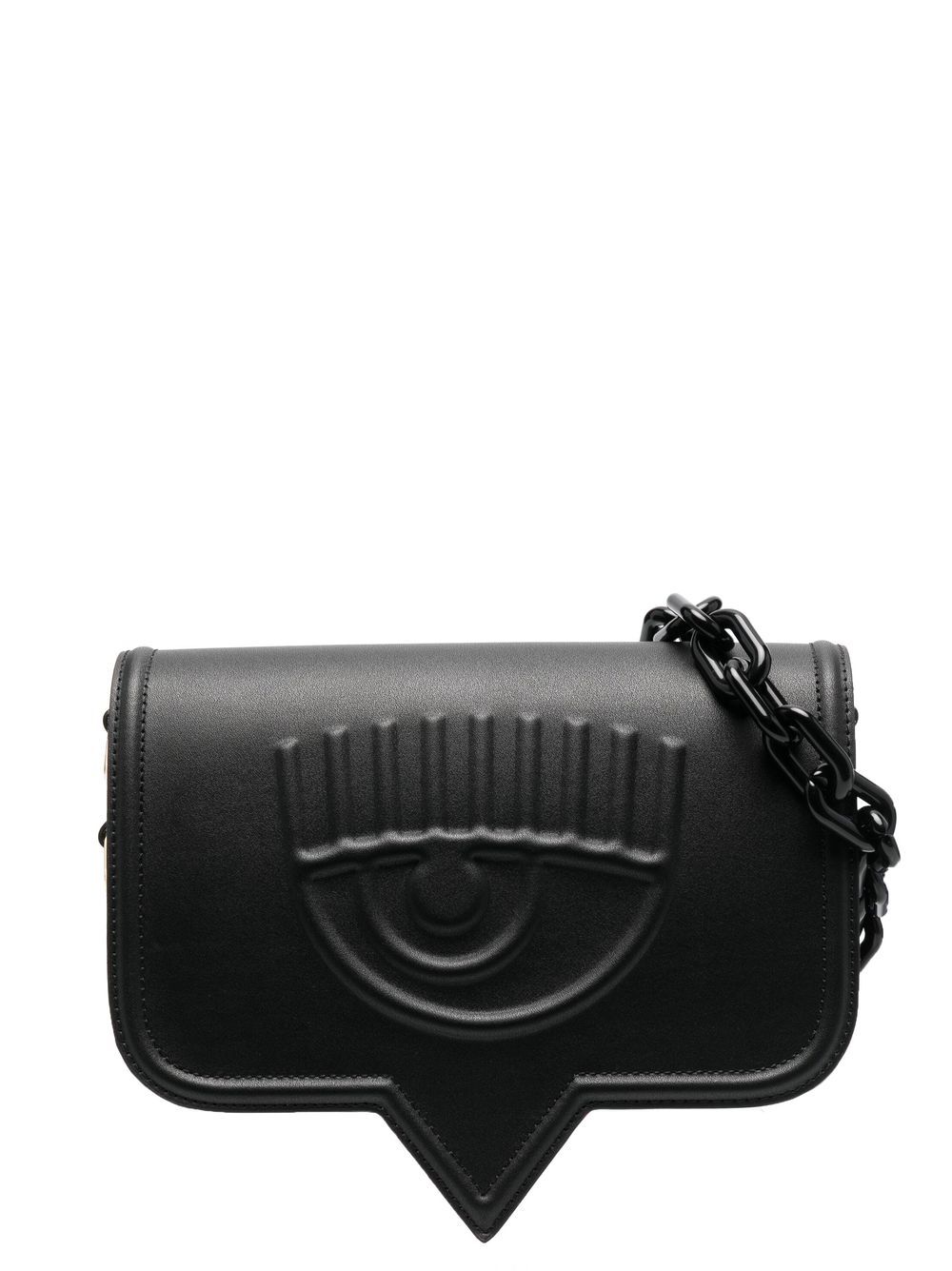 Chiara Ferragni logo-embossed shoulder bag - Black