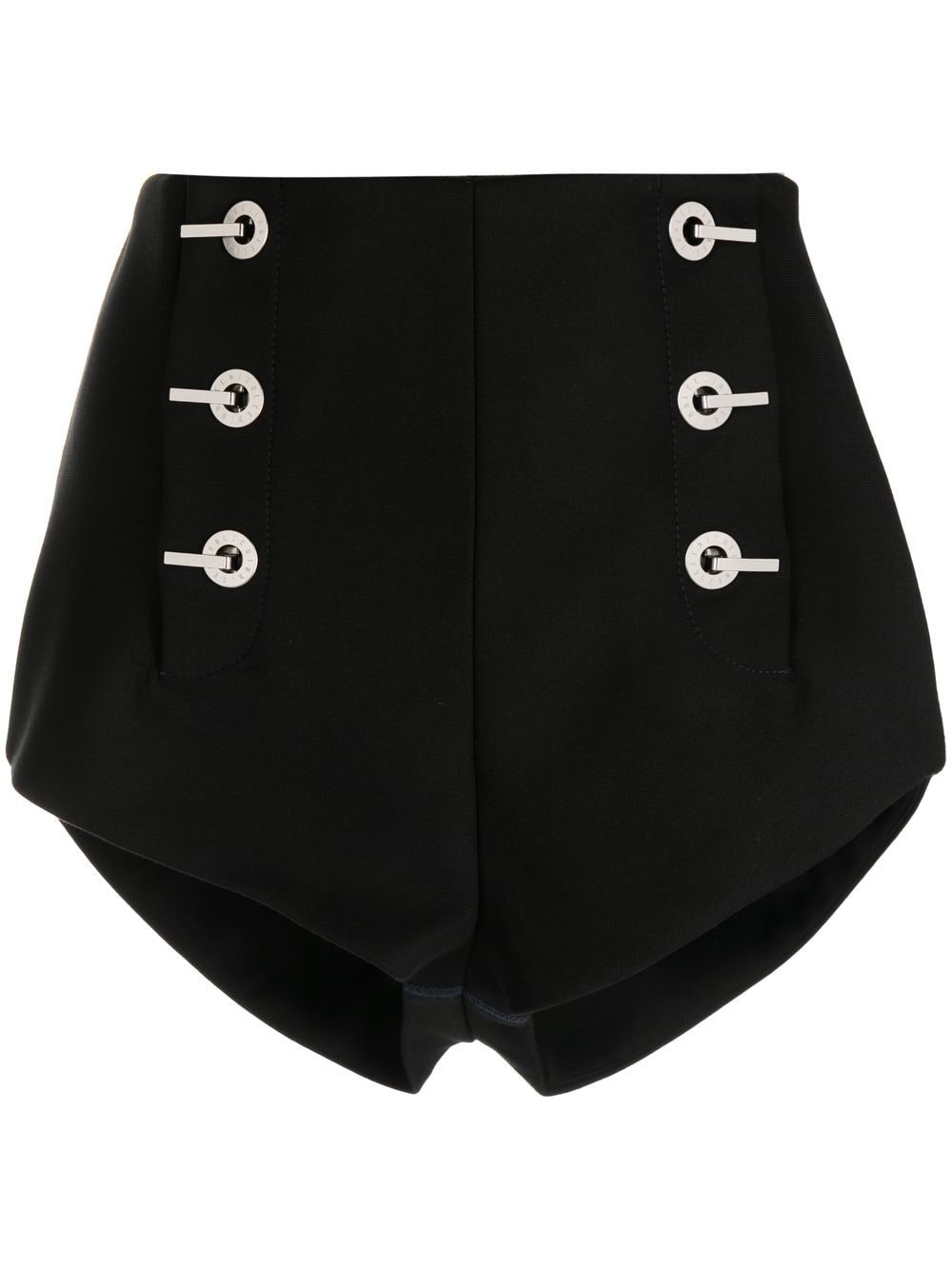Dion Lee high-waisted sailor shorts - Black