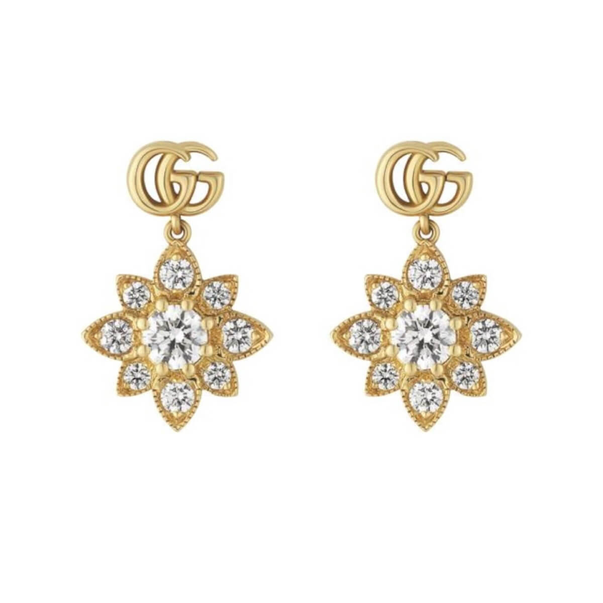 Exclusive Gucci 18ct Yellow Gold Flora Earrings