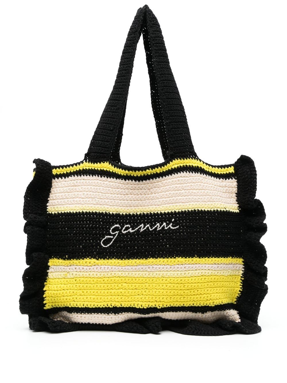 GANNI chunky-knit tote bag - Black