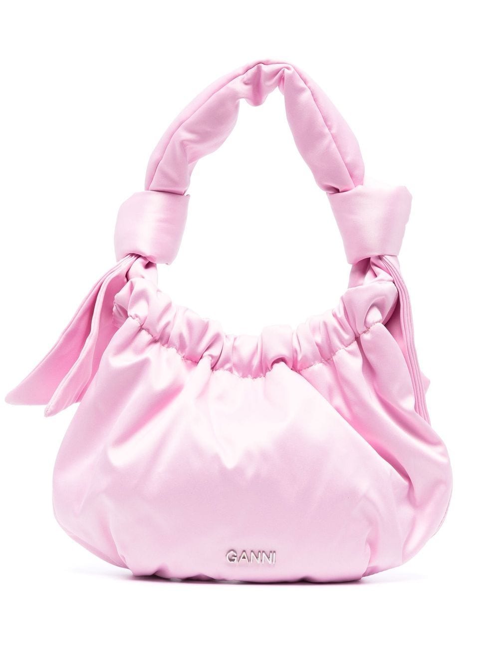 GANNI logo-plaque shoulder bag - Pink