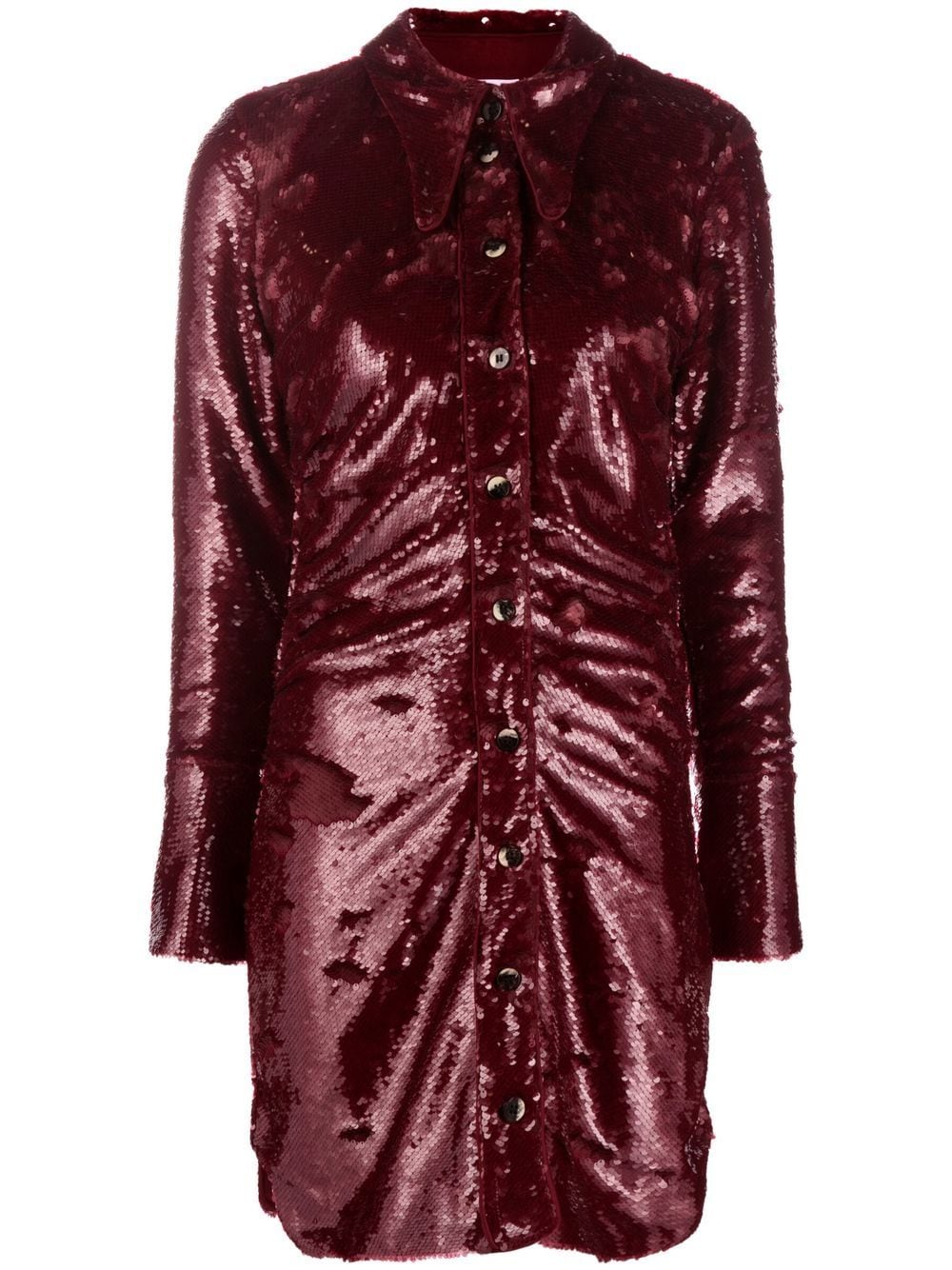 GANNI sequin-embellished mini dress - Red