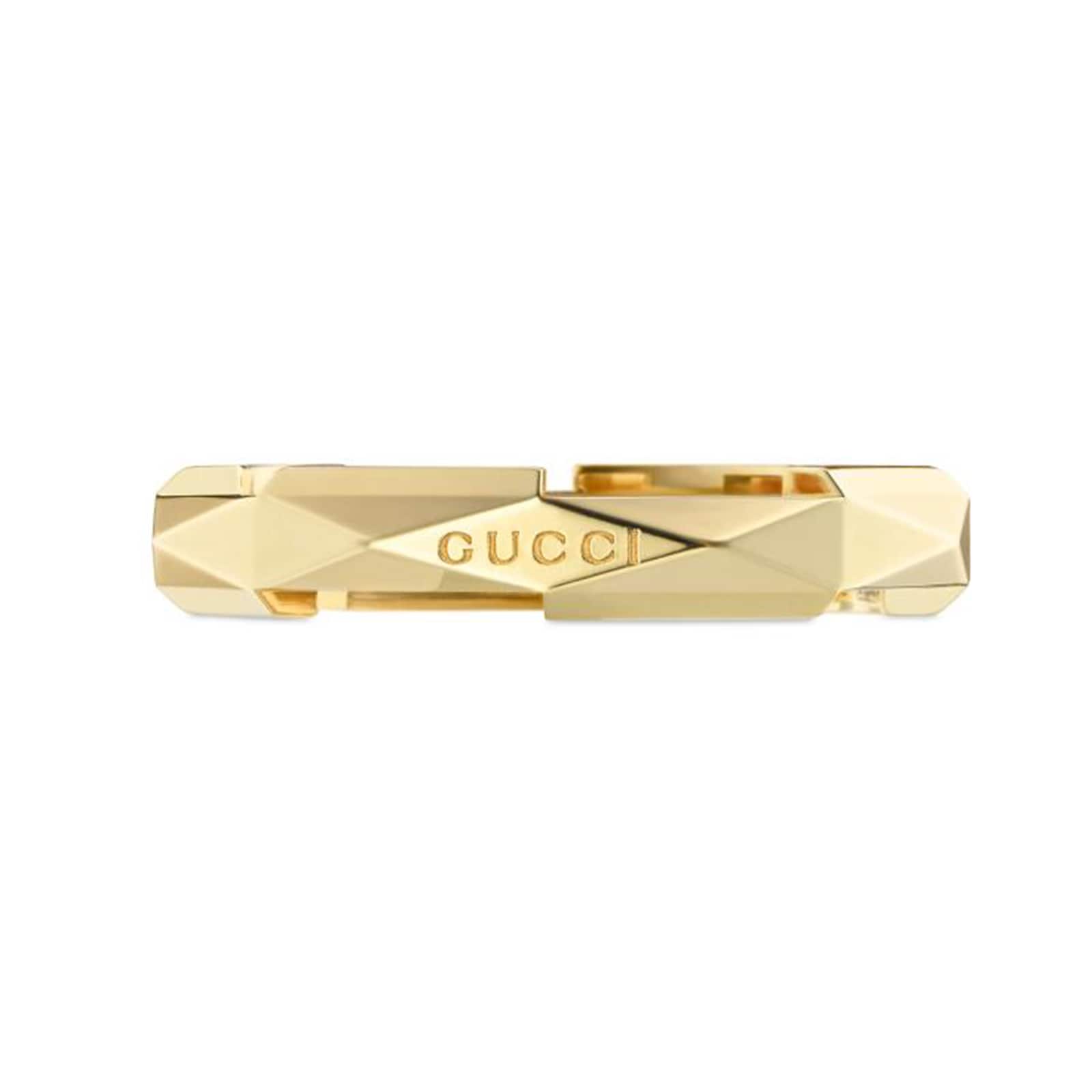 Gucci Link to Love 18ct Yellow Gold 4mm Studded Ring