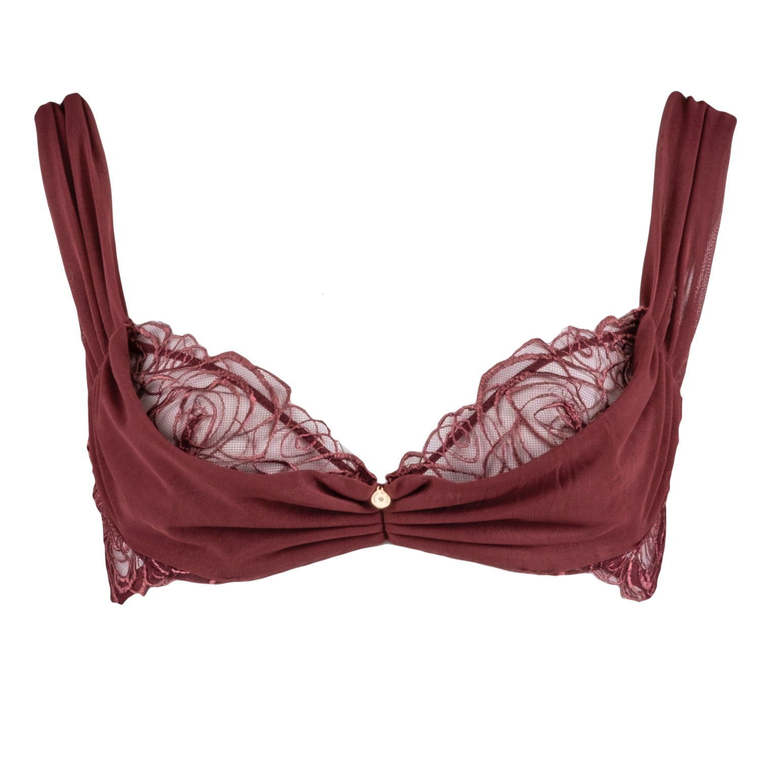 House of Silk - Lucy Lace & Tulle Bra Claret Red