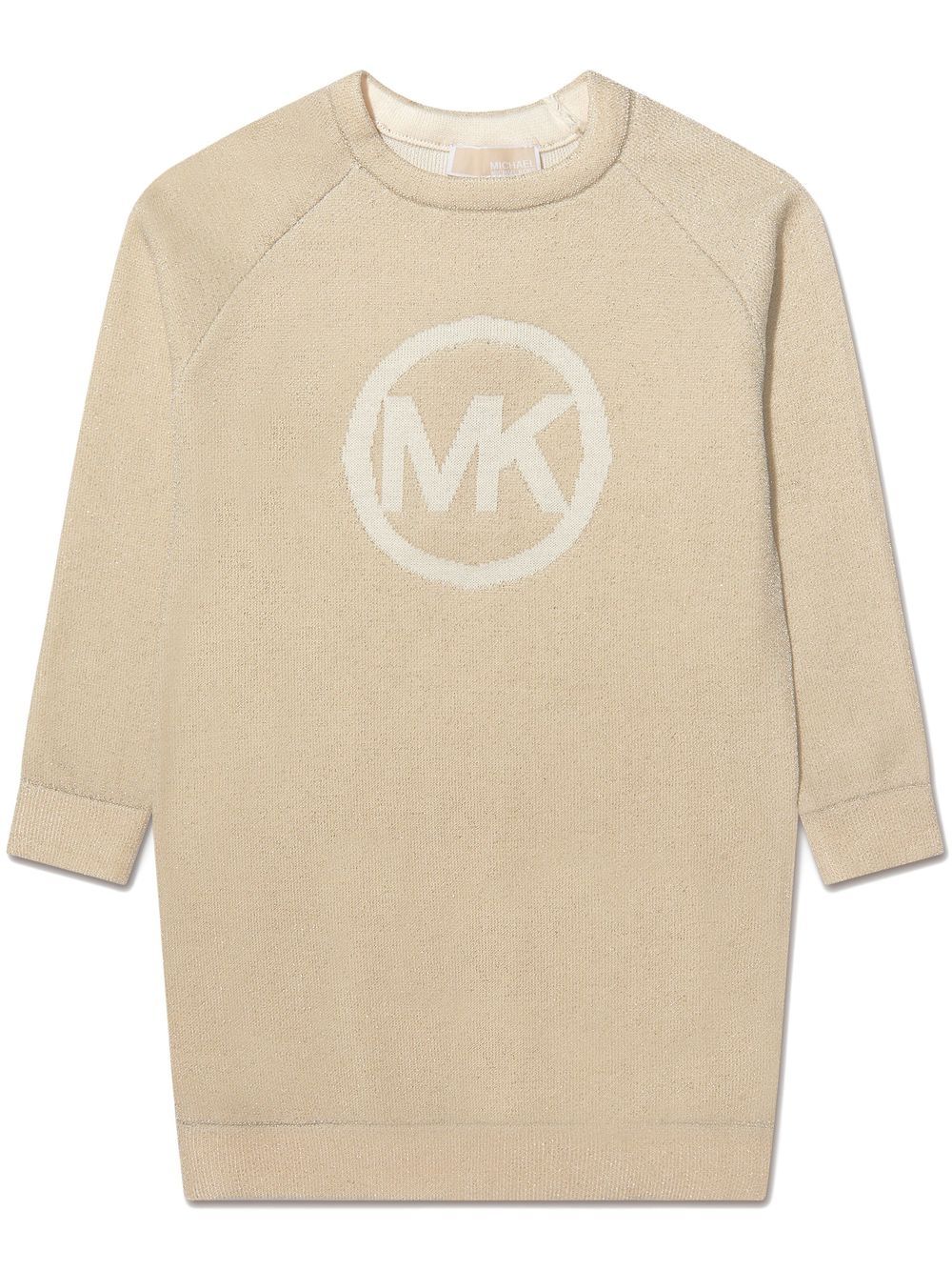 Michael Kors Kids intarsia knit-logo jumper dress - Neutrals