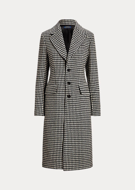 Coat winter Polo Ralph Lauren Houndstooth Wool-Blend Tweed Coat | £749.00