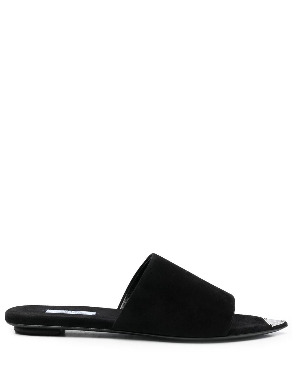 Prada flat leather sandals - Black