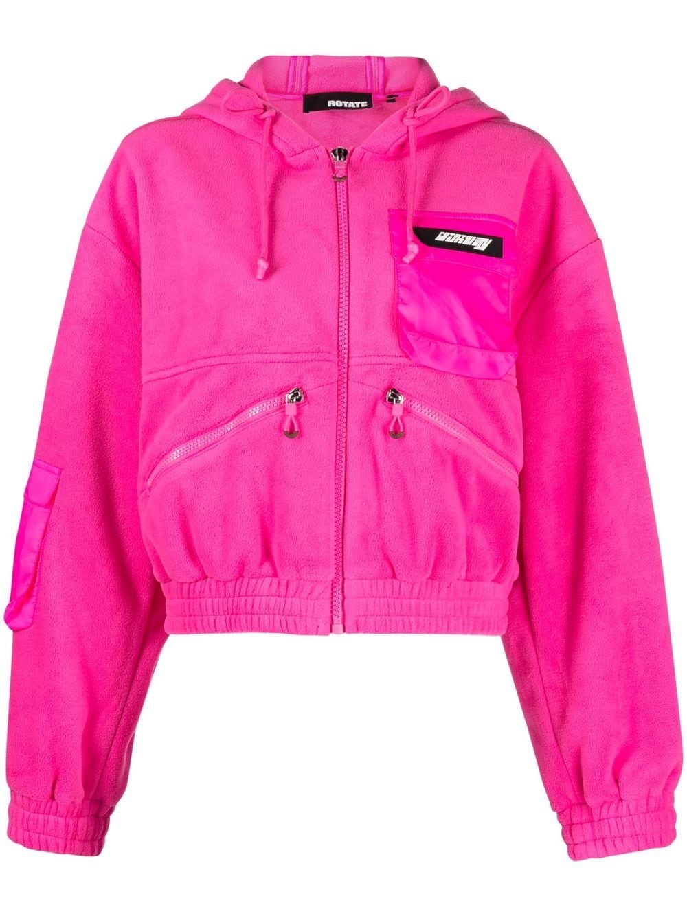 ROTATE zip-fastening cropped jacket - Pink