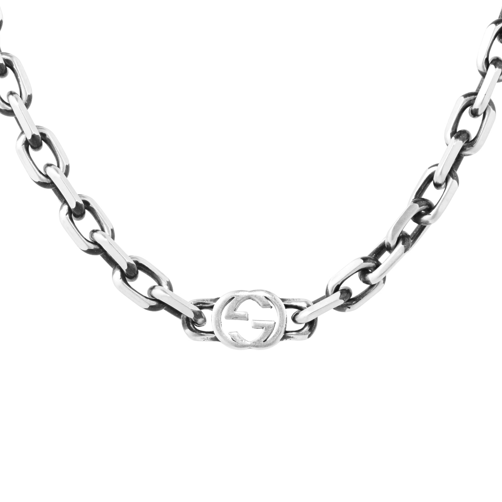 Silver Interlocking G 60cm Necklace