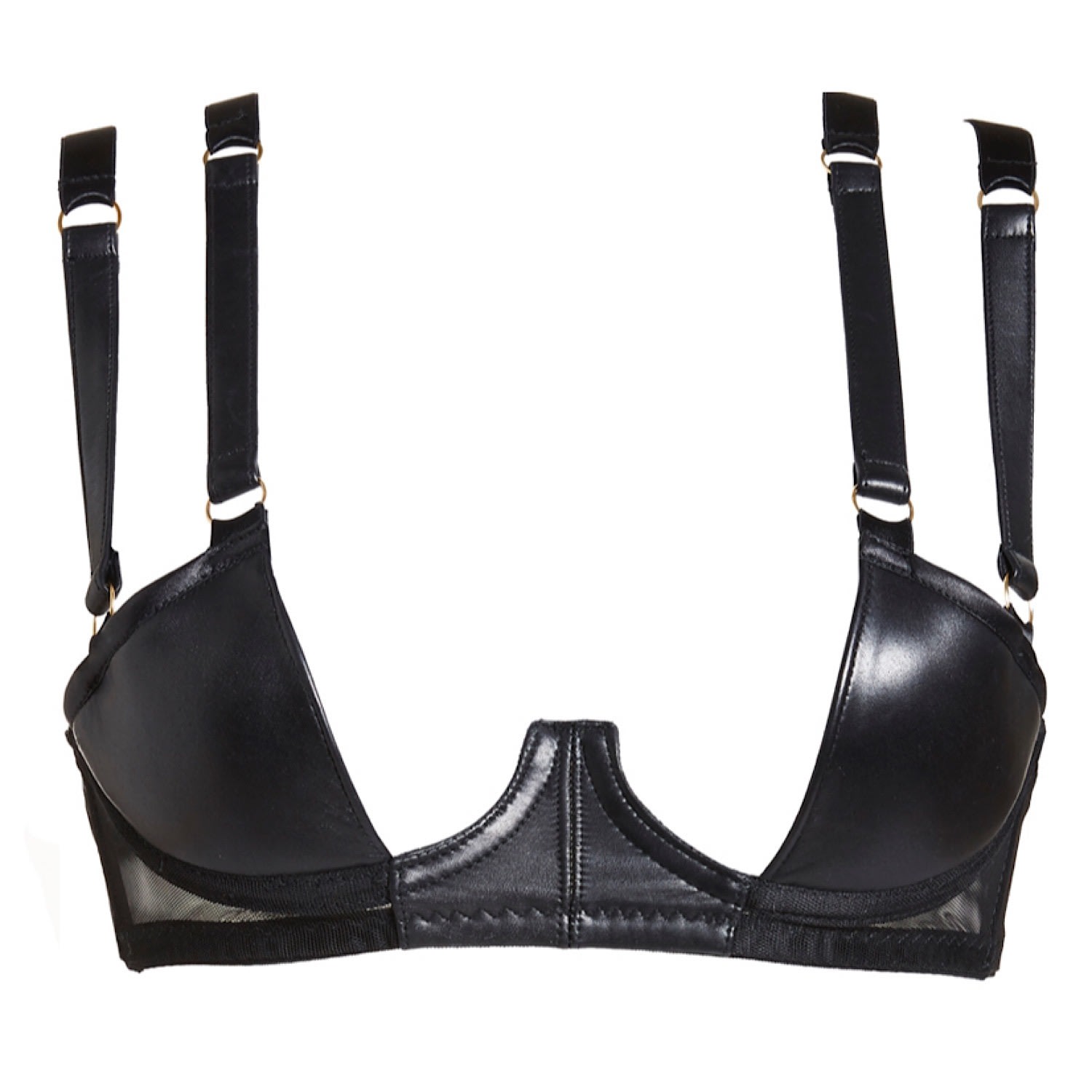 Something Wicked - Nina Leather Demi Bra With Half Cups