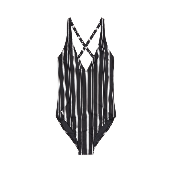 Striped Crossback One-Piece Swimsuit