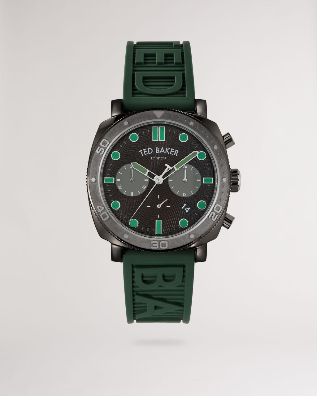 Ted Baker Silicone Strap Watch in Green RBBER, Men's Accessories