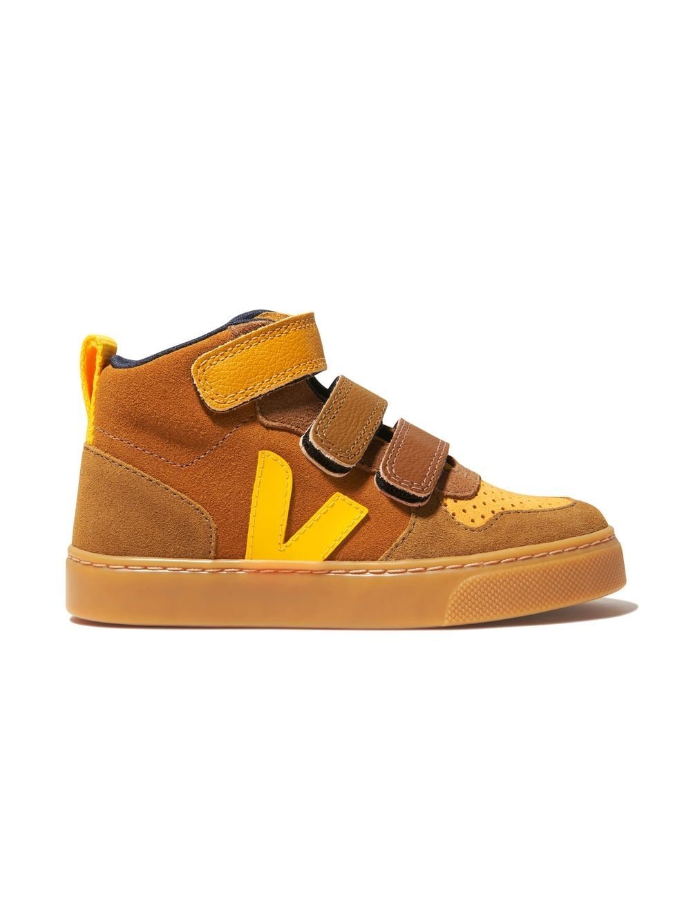 VEJA Kids logo-patch touch-strap sneakers - Yellow