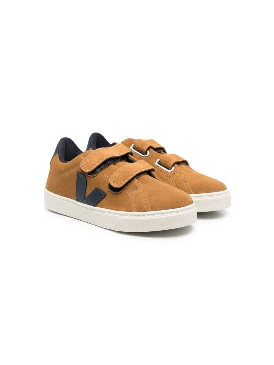VEJA Kids touch-strap low-top sneakers - Brown