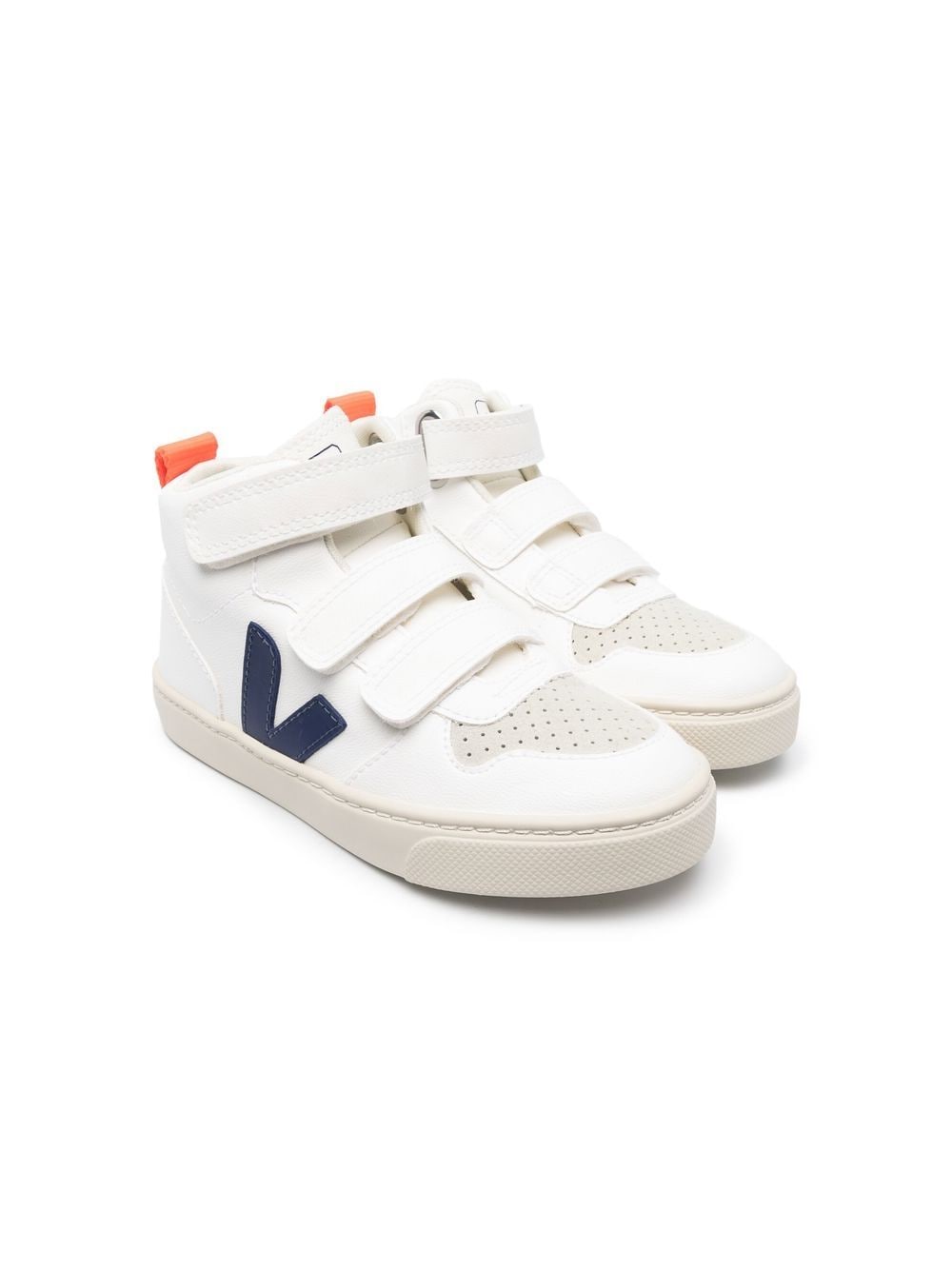VEJA V-10 Mid touch-strap sneakers - White
