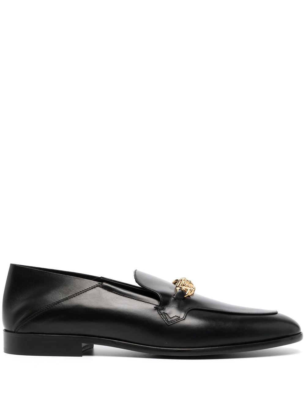 Versace Medusa chain-detail leather loafers - Black
