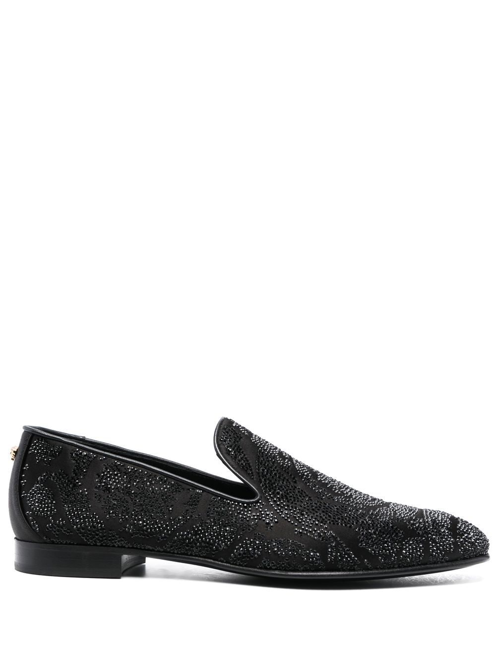 Versace rhinestone-embellished loafers - Black