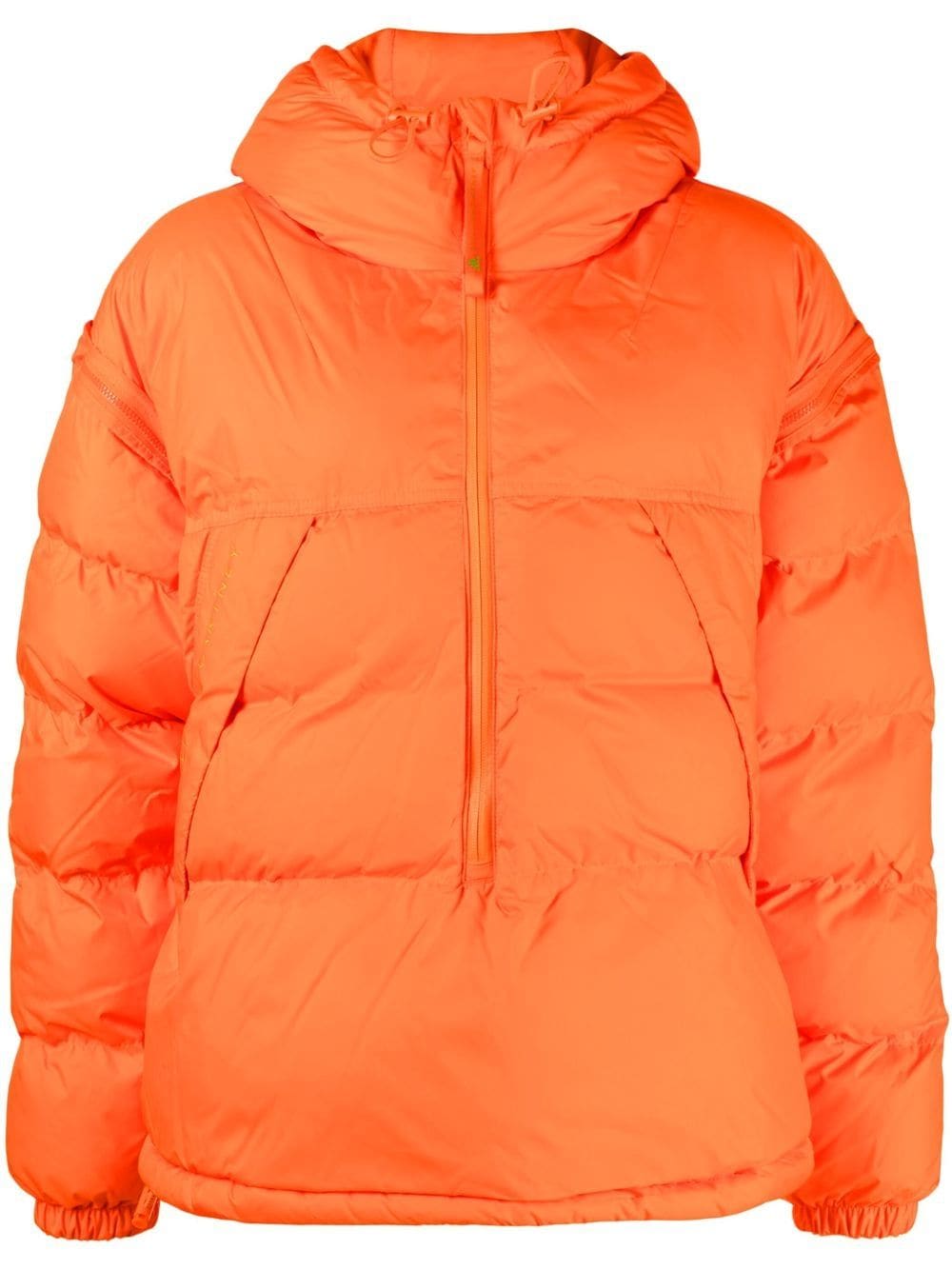 adidas by Stella McCartney half-zip hooded puffer jacket - Orange