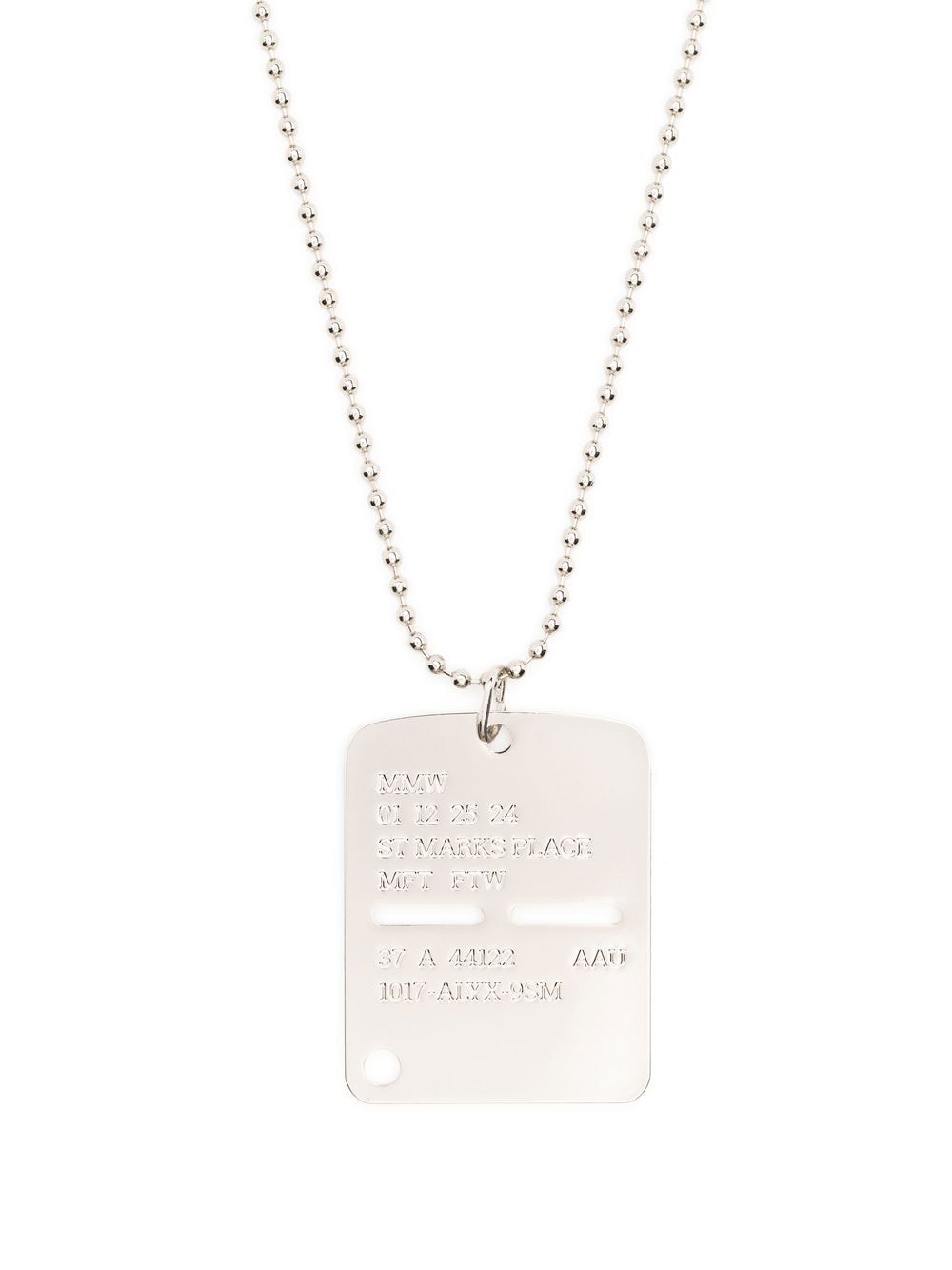 1017 ALYX 9SM Military Tag ball-chain necklace - Silver