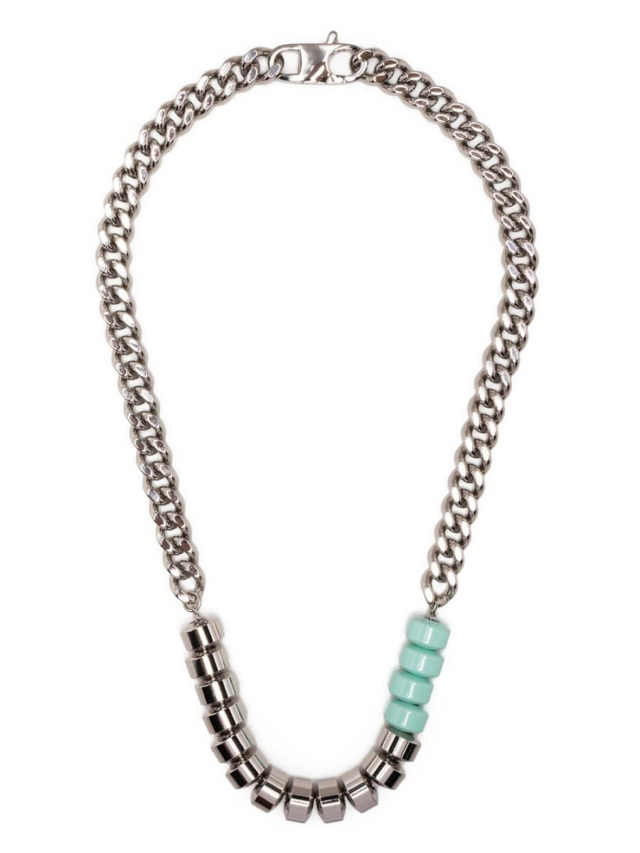 1017 ALYX 9SM bead-embellished curb chain necklace - Silver