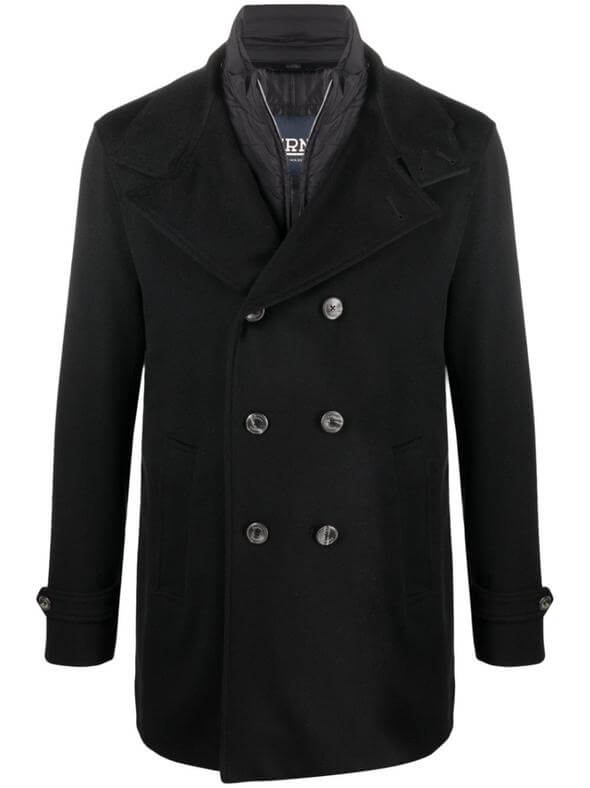 Herno Black Coat for men street style