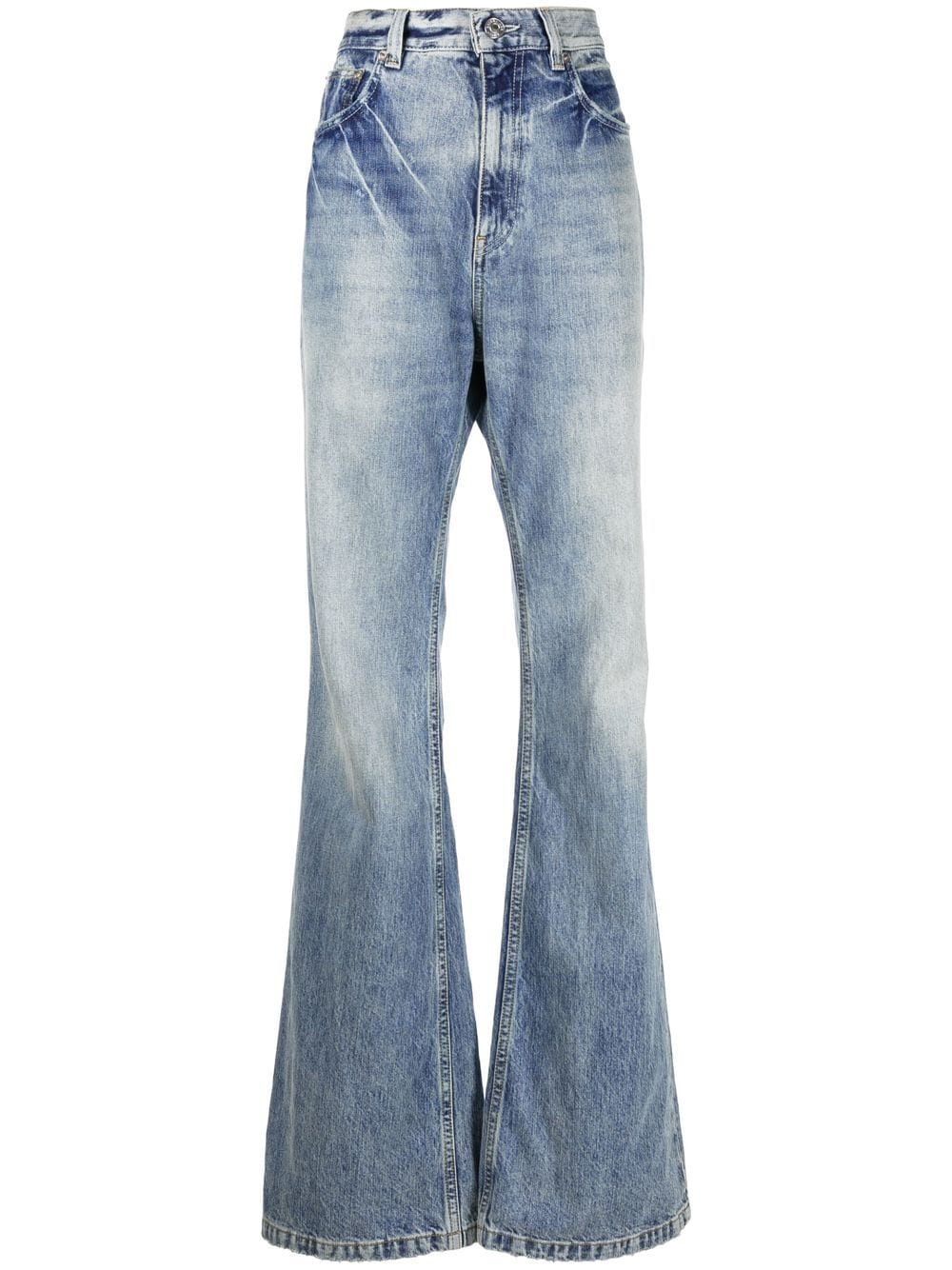 Balenciaga faded-effect flared jeans - Blue