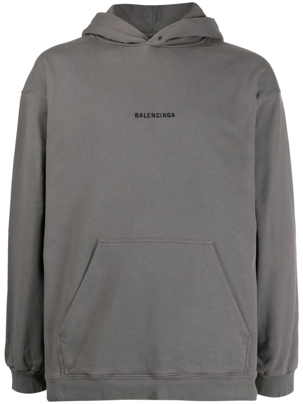 Balenciaga logo-print detail hoodie - Grey