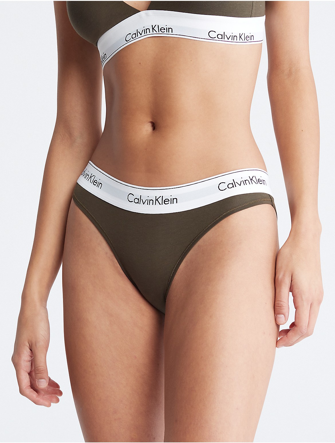 Calvin Klein Women's Modern Cotton Bikini Bottom - Green - XS
