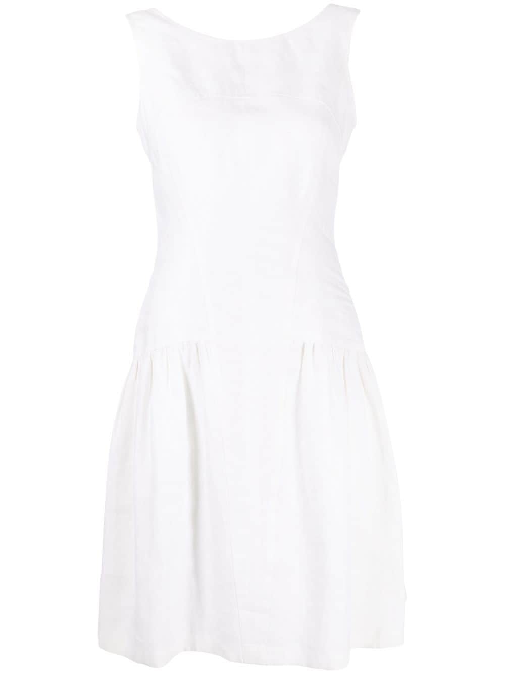 Chanel Pre-Owned 1996 gathered drop-waist dress - White