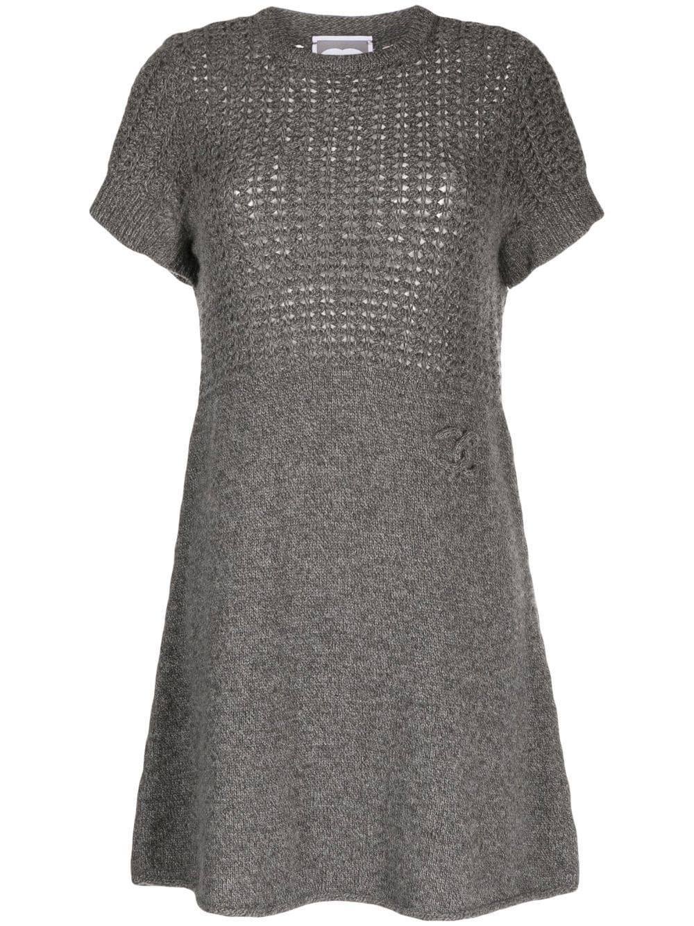 Chanel Pre-Owned 2009 Sports logo patch woven dress - Grey