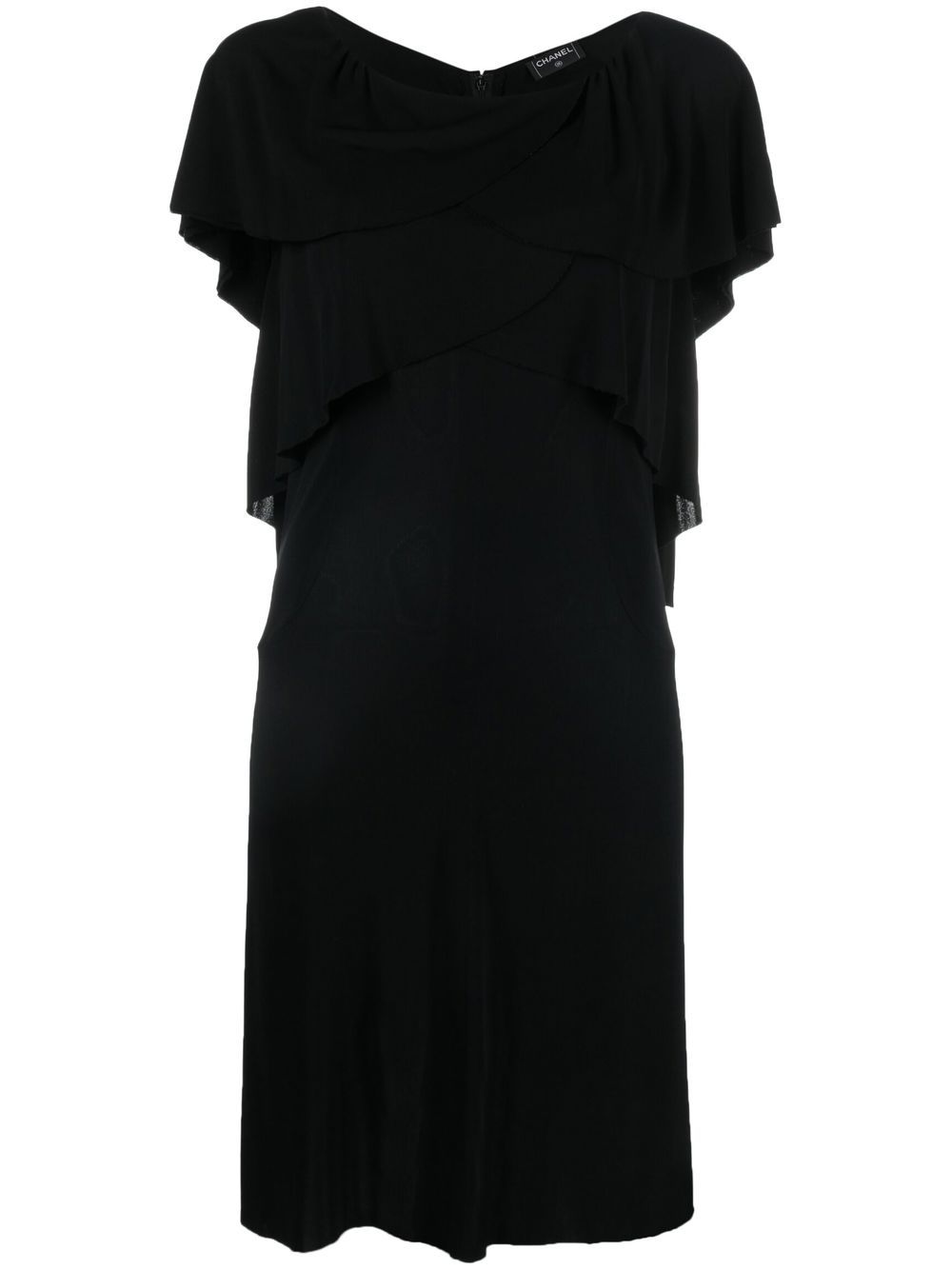Chanel Pre-Owned short draped dress - Black