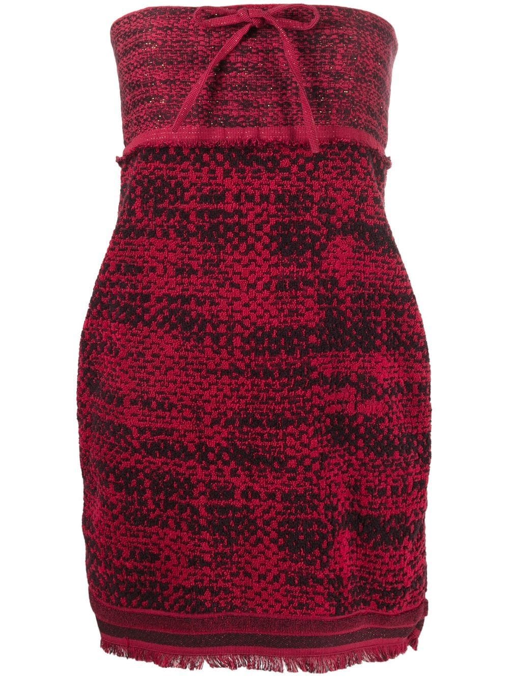 Chanel Pre-Owned tweed strapless mini-dress - Red