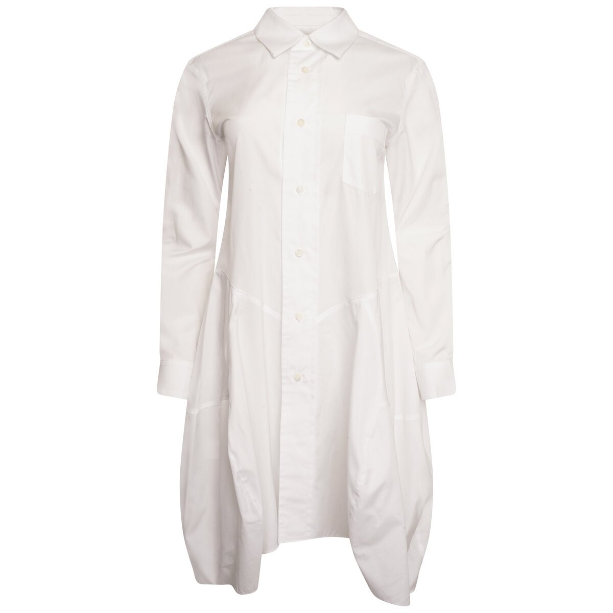 Flared Shirt Dress Xs White