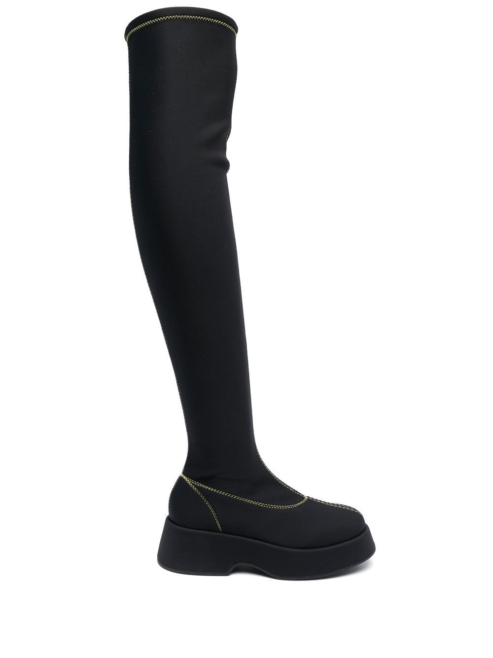 GANNI Retro Flatform above-knee boots - Black