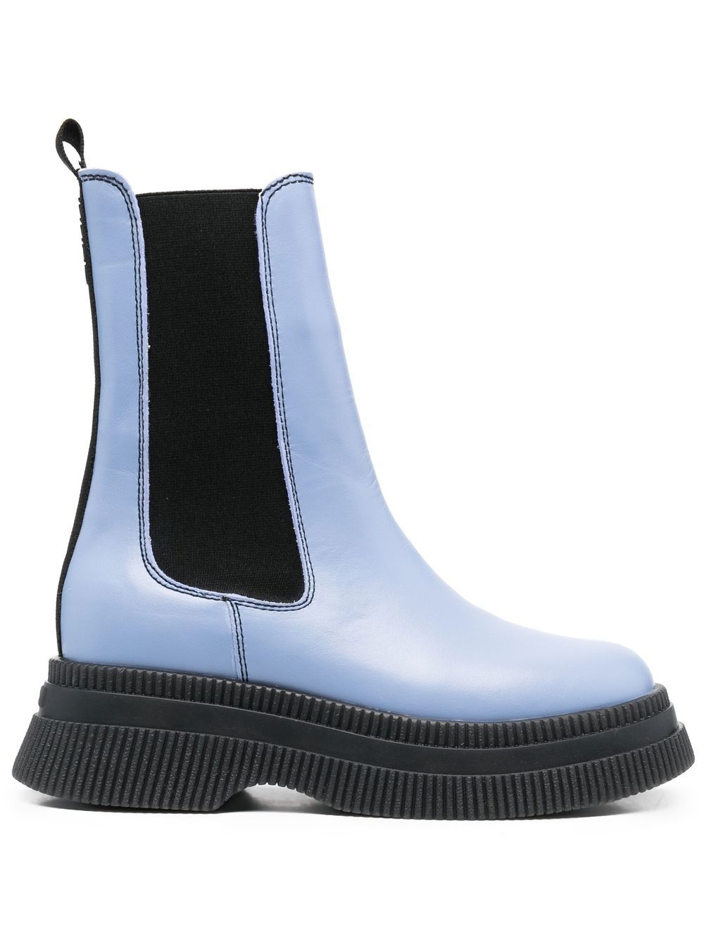 GANNI elasticated-ankle leather boots - Blue