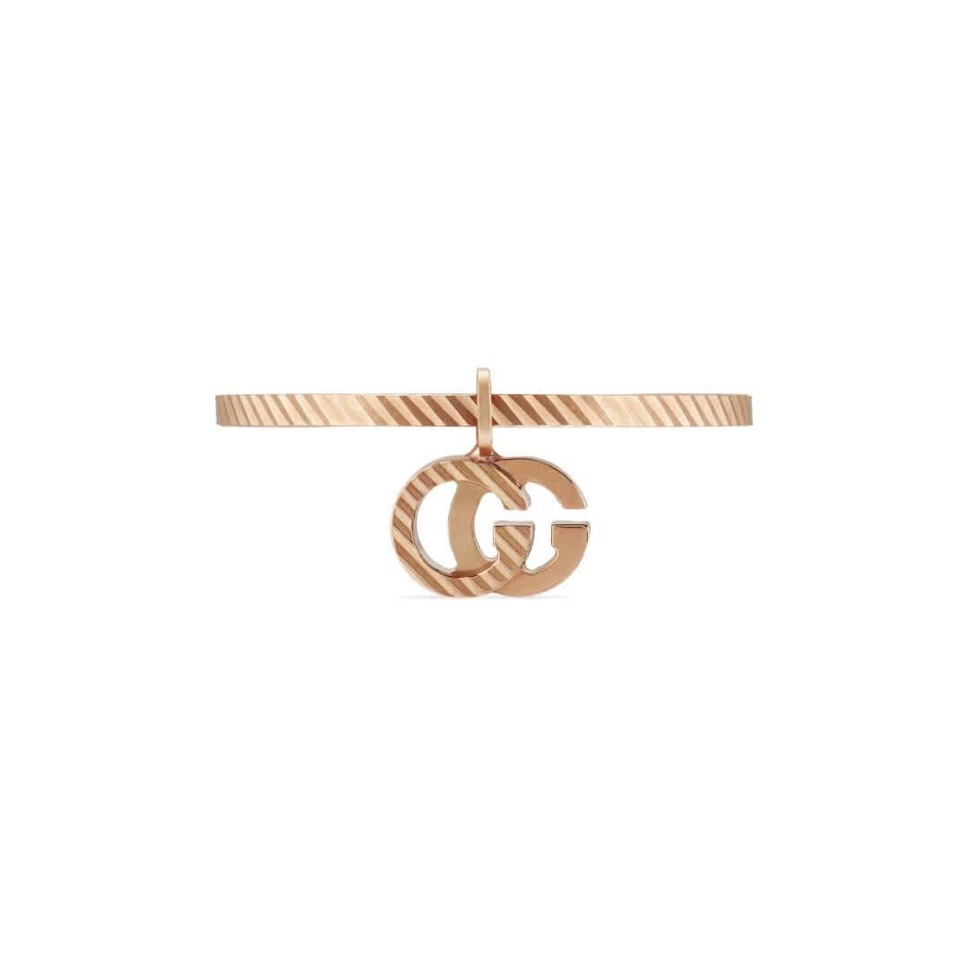 Gucci GG Running 18ct Rose Gold Charm Ring