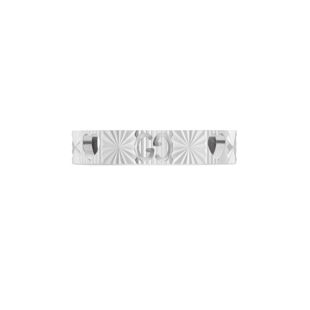 Gucci Icon 18ct White Gold Cut Out Ring - 4mm